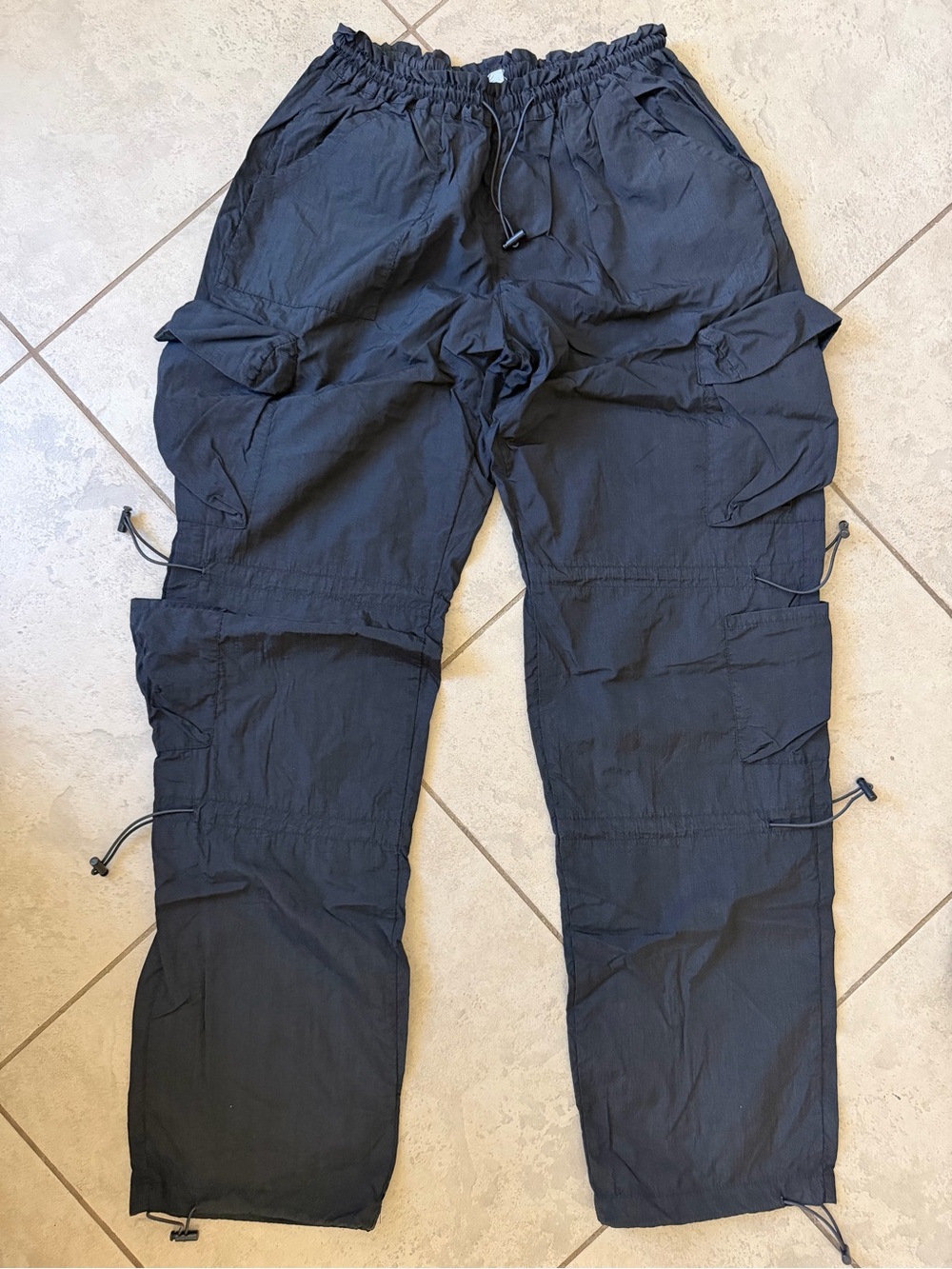 Garage Black Cargo Jogger Pants with Drawstring Waist